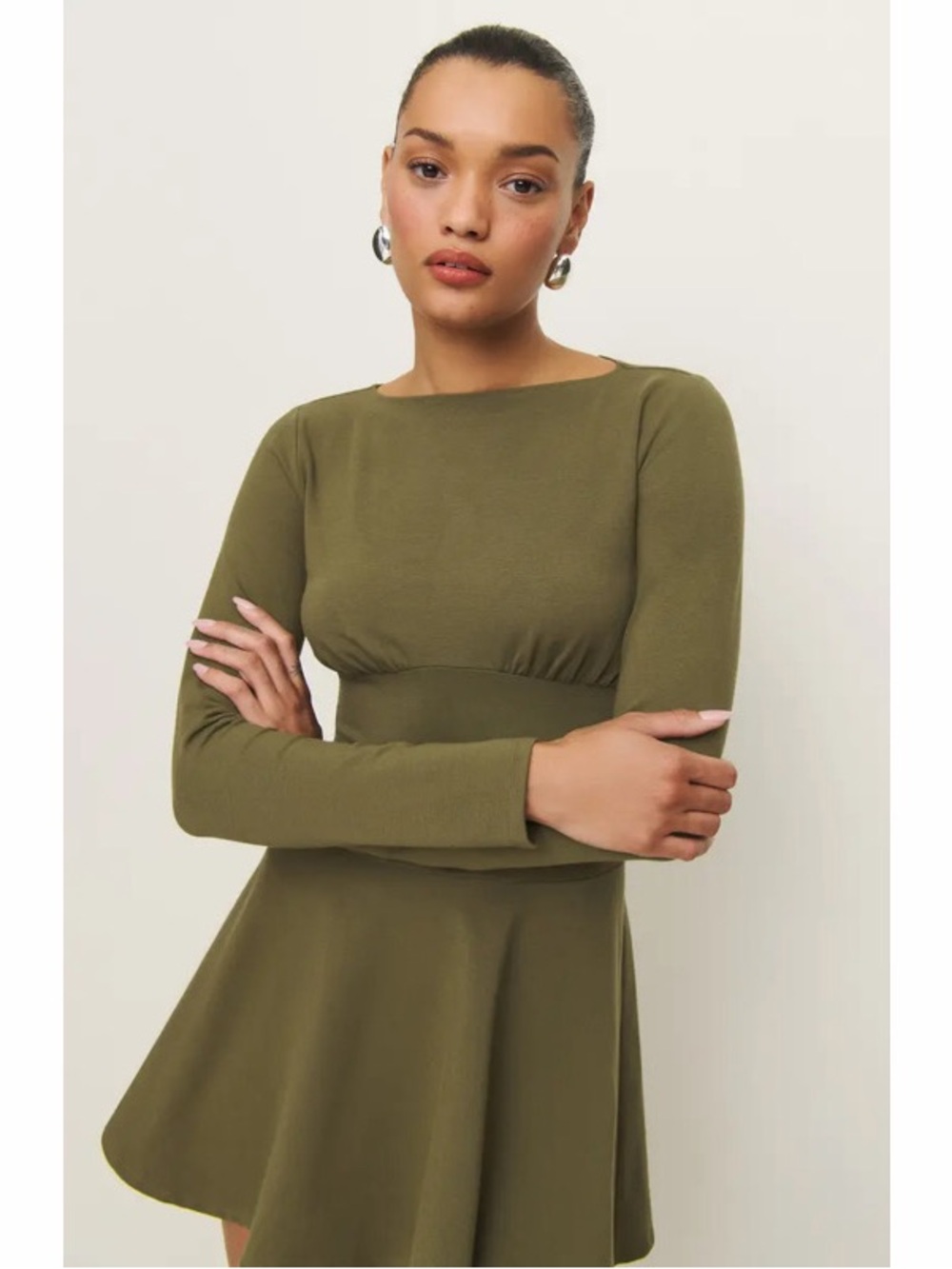 Reformation‎ Melissa Long Sleeve Fit & Flare Dress Long Sleeve Women’s Size L